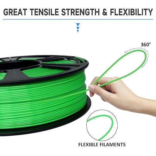 GIANTARM 3D Printer Filament, Green Pla Filament, 1Kg(2.2lbs) Spool, 1.75mm Dimension Accuracy +/- 0.03mm, 3D Printing Filament