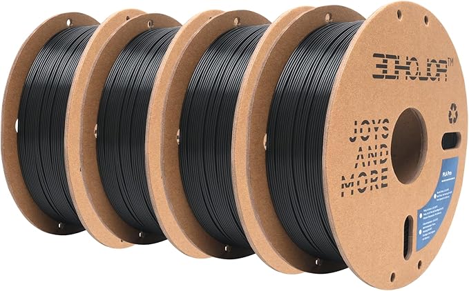 3DHoJor PLA Pro (PLA+) Filament 1.75mm 3D Printing Filament 1kg*4 Bundle Cardboard Spool Dimensional Accuracy +/- 0.03 mm-4 Pack Black