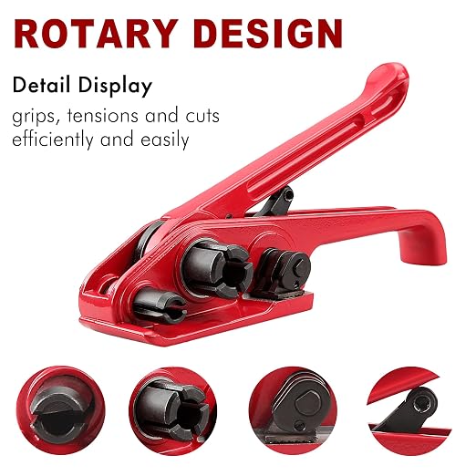 Heavy Duty Packaging Banding Strapping Kit - Upgraded Poly Strapping Tensioner Tool Set with 1000' Length x 1/2" Wide PP Strapping Banding,100 Metal Seals