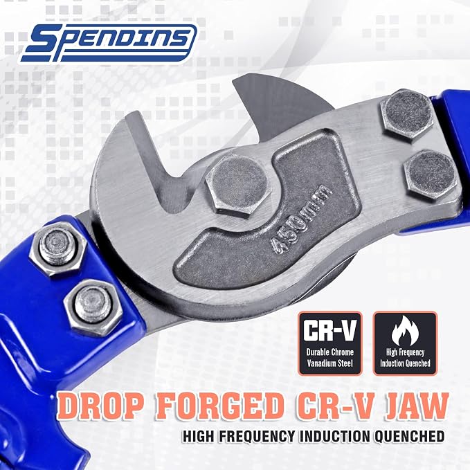 18” Heavy Duty Wire Rope Cutter,Steel Wire Cutters w/Ergonomic Handle Design, Hardened Cable Cutter Cuts Up to 5/16" for Wire rope, Stainless Steel Wire, Copper and Aluminium Cables