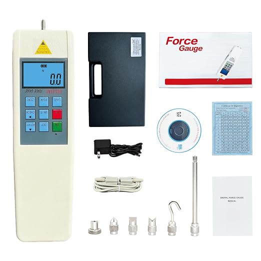 HF-200 Digital Force Gauge 200N Push Pull Gauge Tension Compression Tester | N/kg/lb units, 5 test modes, peak hold, limit alarm & 447-record memory for pull, compression and insertion force tests