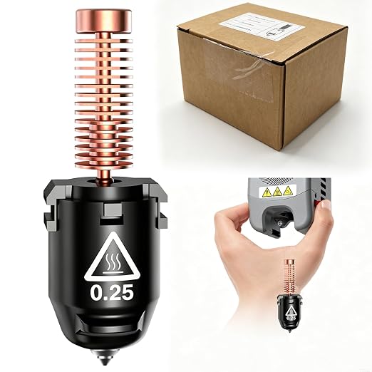 Original 0.25mm AD5M Nozzle Assembly for Flashforge AD5M/AD5M Pro – Ultra-Fine Precision for Exquisite Detail & Smooth Surfaces,Ideal for Miniatures & Intricate Models,Fast Heat-Up & Quick-Release