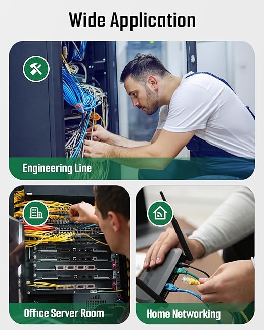 TESMEN TLP-528C Network Cable Tester, RJ11 RJ45, Ethernet Wire Tracer Toner for CAT5/CAT6 with Continuity & QC, LAN and Telephone line Finder, Suitable for Cable Maintenance and Sorting - Green