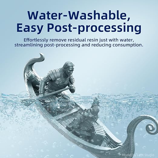 ANYCUBIC Water Washable Resin 2.0, 3D Printer Resin with Low Viscosity and Fast Printing, 405nm High Precision UV-Curing 3D Resin, Photopolymer Resin for 8K Capable LCD DLP 3D Printing (Clear, 1kg)