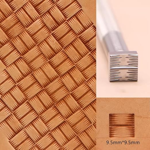 Leather Stamps Tool Stainless Steel Stamping Tool Woven Pattern Stamping Professional LeatherCrafts Carving DIY Kit
