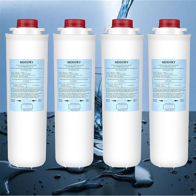 Upgrade elkay 51300c replacement filter for Elkay EWF3000 51300c Water Filter,Compatible with Ezh2o 51300c Filter Replacement Bottle Stations 3000 Gallon, (4 Packs-No Chip)