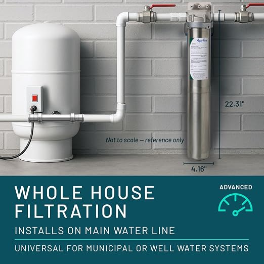 3M Aqua-Pure Stainless Steel Water Filter Housing SST2HB, Uses 2-High Standard Drop-in Water Filter Cartridges, Heavy Duty Construction, Built to Last
