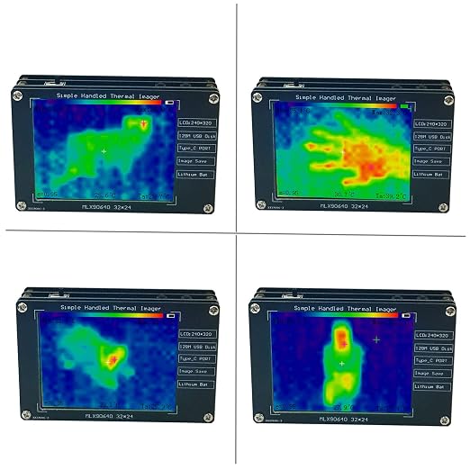 Handheld Infrared Thermal Imager Camera 320x240 Thermal Imaging Device with 2.8” LCD Screen USB-C Rechargeable -30°C to 200°C Temperature Range Portable for Home Automotive