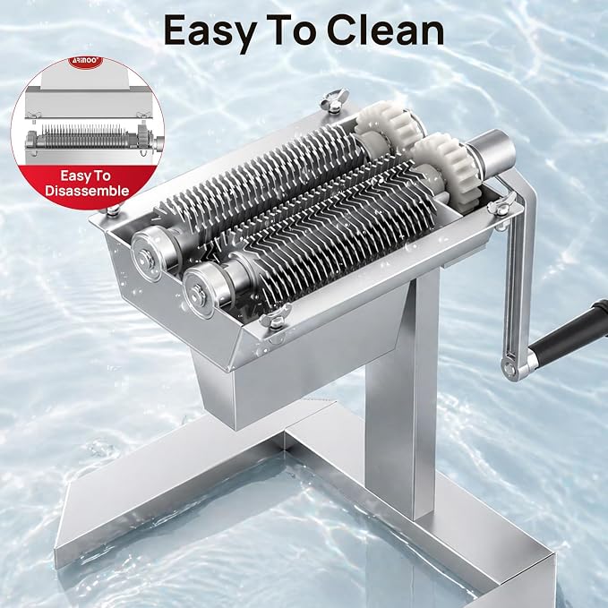 Manual Meat Tenderizer Machine, 5-Inch Steak Cuber & Venison Tenderizer, Hand Crank Meat Cuber with 27 Stainless Steel Blades for Deer Meat, Beef, Chicken, Hunters, Butchers & Home Kitchens