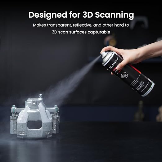 Revopoint 3D Scanning Spray for 3D Scanners, Semi-Permanent Until Wiped, for Reflective, Transparent, Black or Highly Textured Surfaces, 500ml, AB-P