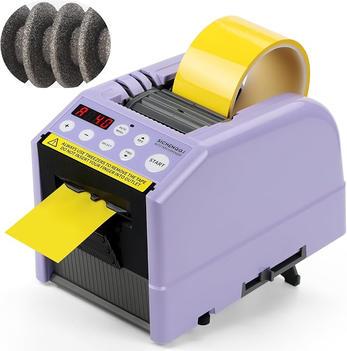 Ceramic Roller Enhanced Ribbon Cutting Machine, Automatic Tape Dispenser, 6-60mm Width, 5-999mm Length, Ideal for Restaurants, Business & Home