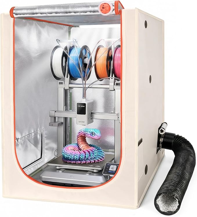 3D Printer Tent Enclosure for Anycubic Kobra X, Upgraded Large Cover with Ventilation & LED Light - Dustproof, Waterproof, Fireproof, Sound Dampening & Temperature Retaining, 19.7x26.8x28.3in