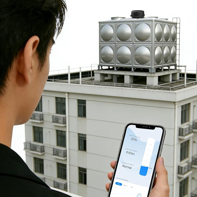 Ultrasonic Level Sensor with 2.4G WiFi,Non-Contact Liquid & Solid Level Monitor,Tuya Smart & Smart Life APP Remote Control for Water Tank, Grain Bin,Waterproof Outdoor,G2 Tank Monitor Indicator Alarm