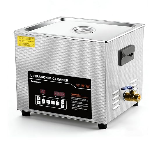 Ultrasonic Cleaner 15L Dual-Frequency Professional Digital Stainless Steel Cleaning Machine with Heater Timer for Denture, Coins, Small Metal Parts, Circuit Board, Lab Tools, etc