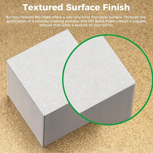 ENOMAKER Bamboo Original H2C PEI Build Plate, Textured Print Bed Surface, Strong Adhesion,Self-Release When Cooled,Flexible Steel Plate,Dual Side Sheet for Bambu Lab 3D Printer H2 Heat Bed 34.5x33.5cm