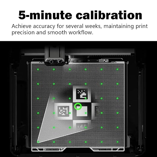 HzdaDeve 2PK H2C Vision Encoder and H2C Cool Plate Double Sided Smooth Cold Build Plate PEI Sheet Platform 335X346.5MM Advanced Accuracy Calibration Tool 5-Minute Calibration for Bambu Lab 3D Printer