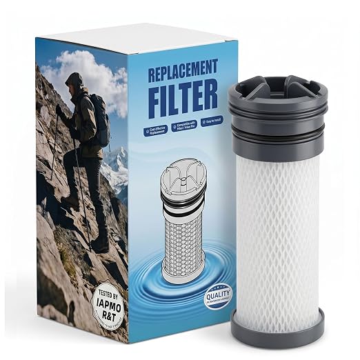 Replacement Water Filter Cartridge Compatible with Katadyn Hiker and Hiker Pro Systems, 200 Gallons Capacity for Taste Improvement, Backpacking & Camping, 1-Pack