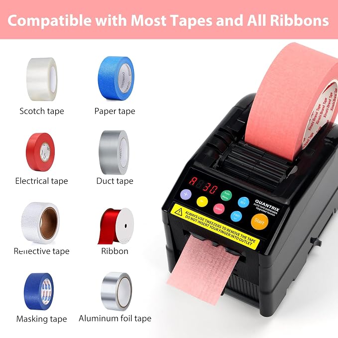 Upgraded Ribbon Cutting Machine, 999mm Max Cut Length,Automatic Tape Dispenser, Ideal for Businesses, Schools,Shipping, Gift Wrapping, Restaurants,Homes