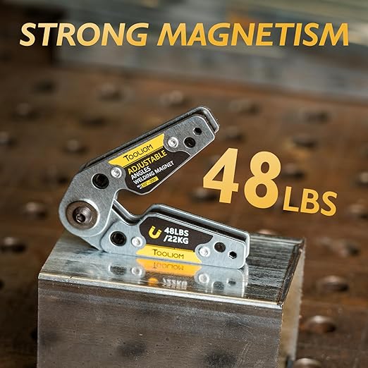 TOOLIOM Adjustable Angle 20°-200° Welding Magnets,Magnetic Pull Force 48 LBs Welding Holder Welding Accessories