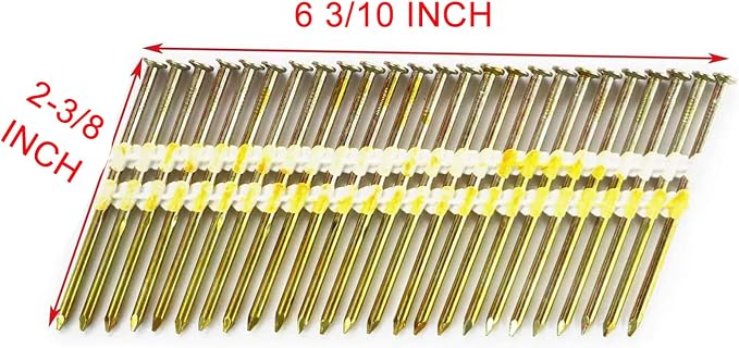 2-3/8 Inch Framing Nails, 21 Degree EG Smooth Shank Plastic Collated Nails for Framing Nailer, 2-3/8 x .131,(1000 per Box)