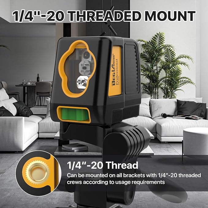 Laser Level with Tripod,DEGLASERS 100Ft Green Cross Line Self Leveling laser level,Dual-Module,Selectable Laser Lines With Rechargeable Battery for Picture Hanging,Tile,Construction Indoor Project