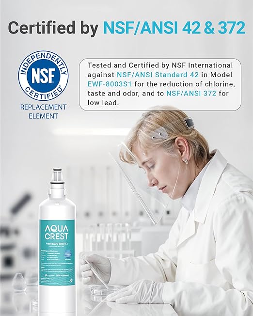 AQUA CREST F-2000 Water Filter, Replacement for InSinkErator® F-1000 Water Filter, F-2000, AquaPure AP Easy C-Complete, Reduces Chlorine, Bad Taste & Odor, 500 Gallons, NSF/ANSI 42 Certified