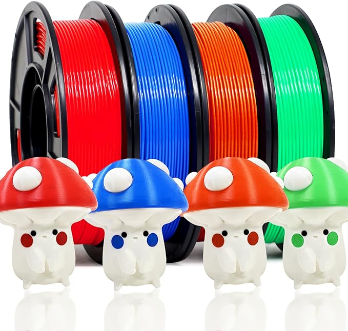 RepRapper PLA Plus Filament, Multicolor PLA+ Sample Pack, Modify PLA 3D Printer Filament, 1.75MM 3D Printing Filamentfor for 3D Printer, 250g*4