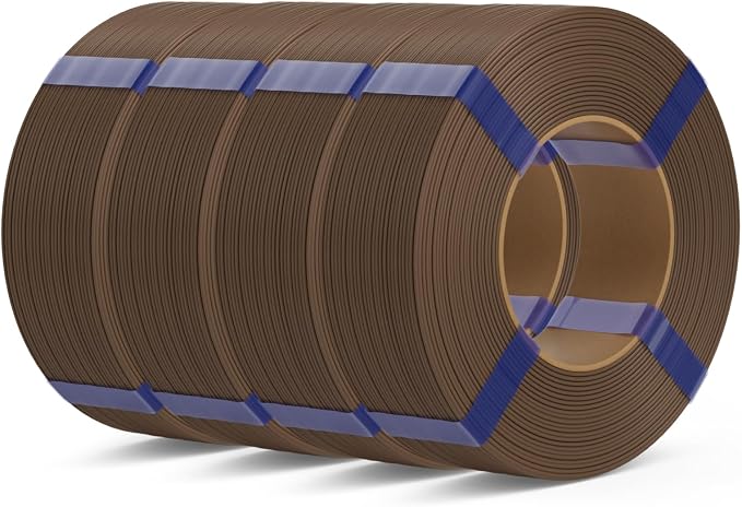 PLA Basic Refill Filament 1.75mm, No Spool 3D Printer Filament, Dimensional Accuracy +/- 0.02mm, Fits for Most FDM 3D Printers, 4KG Brown