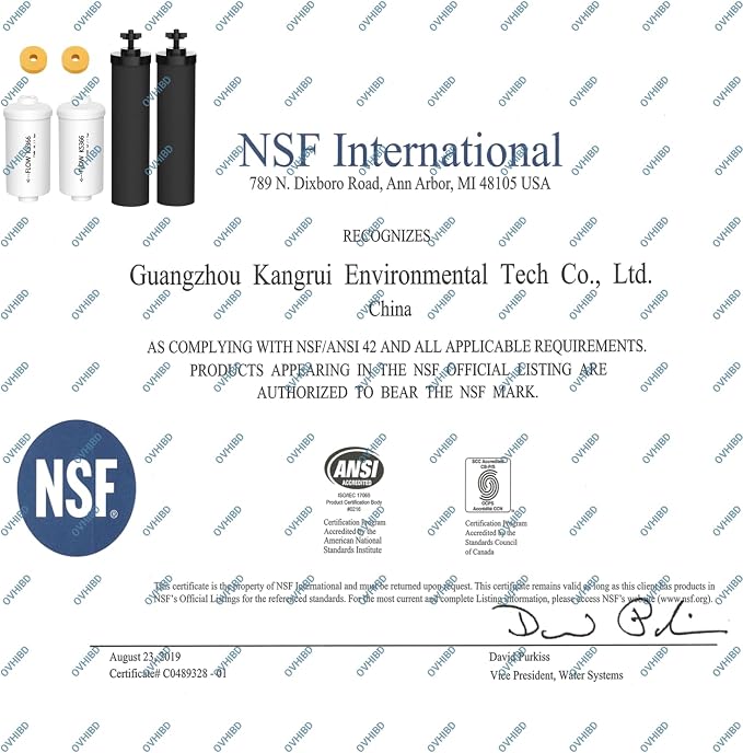 Gravity Water Filters for Berkey Replacement,NSF 42 Certified,Compatible with Berkey Gravity Filtration System,Combo Pack of 4 (2 Black Purification & 2 Fluoride PF-2 Filters)