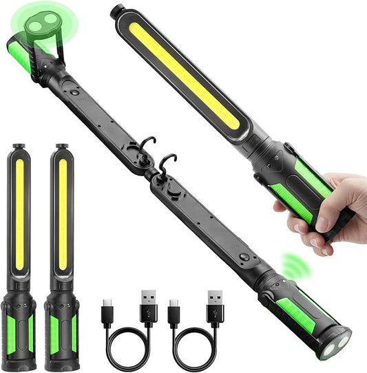 Rechargeable Mechanic Light, 2-in-1 Magnetic Light Bar with Motion Sensor, 2400LM Underhood Work Lights for Mechanics, for Automotive Repair, Inspection, Garage, Emergency