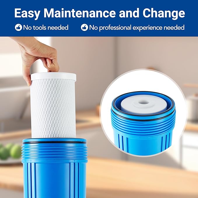3-stage Replacement Filter Cartridges Set, PP, Carbon Block, Activated Carbon Fiber (ACF), Fit for WF3-01 Pro Whole House Water Filter (PP,CARBON BLOCK,ACF)
