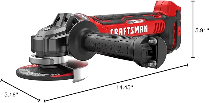 CRAFTSMAN V20 Cordless Angle Grinder, 4-1/2 inch, Bare Tool Only (CMCG451B)
