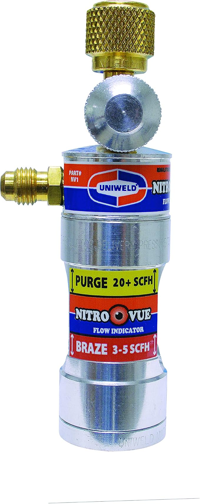 Uniweld NV1 NitroVue Nitrogen Flow Indicator, gold/silver, 7.7 oz.
