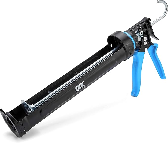 OX Pro 29oz Caulking Gun - Heavy Duty Steel Frame Large Caulk Gun 29 oz with 12:1 Thrust Ratio for Latex and Silicone