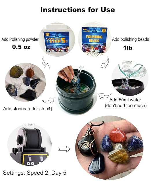 1.5LB 12000 Grit Aluminum Oxide for Final Finish, Step 5 Advanced Polishing Tumbling Filler,Rock Tumbler Polish for Micron Finish