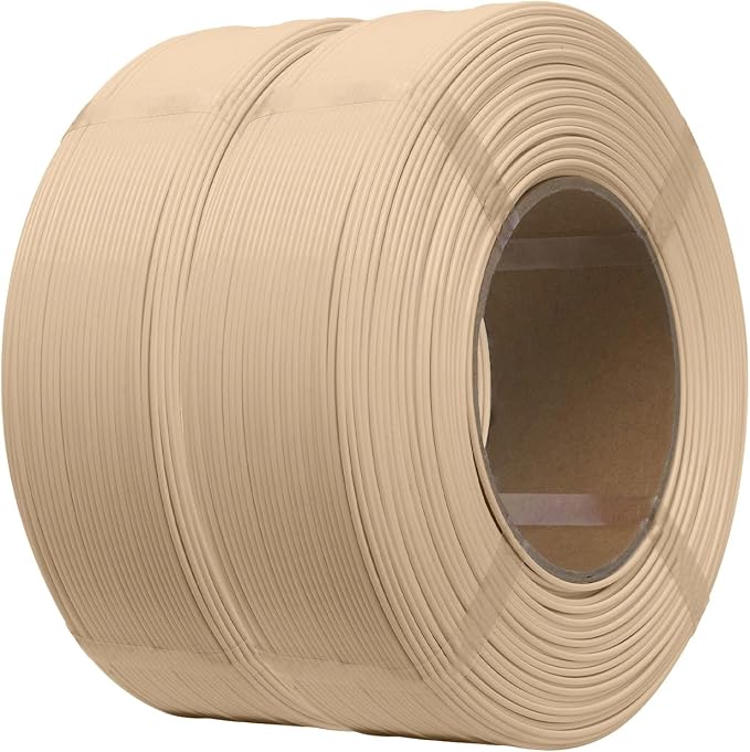 eSUN PLA+ Refilament 1.75mm, 3D Printer Refill PLA Plus, 1KG per Roll, 2 Rolls Spoolless 3D Printing Filament for 3D Printers,Bone White