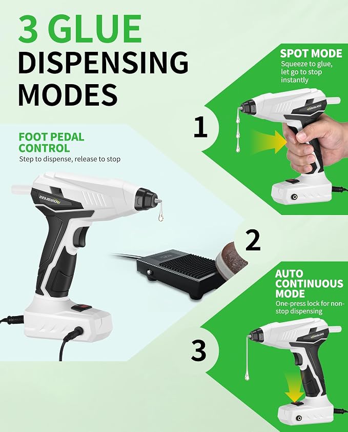 Hot Glue Gun: 100W Heavy and Duty Glue Gun - Hands Free Professional Hot Glue Gun with Foot Rest for Professional DIY & Industrial Use, Arts, Home Repair, 20PCS 0.28'' Glue Sticks