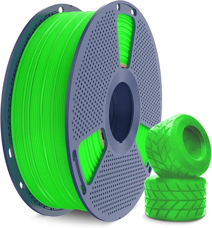 SUNLU TPU 3D Printer Filament 1.75mm, High Speed 95A TPU Filament, Flexible 3D Filament for Fast Printing, Dimensional Accuracy +/- 0.03mm, (1kg Green,95a TPU)