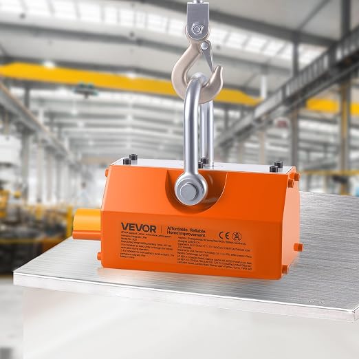 VEVOR Magnetic Lid Lifter Dolly, 1320 lbs Pulling Capacity, Steel Dolly with Heavy Duty Magnet Lift and 2 Wheels, Adjustable Handle, N42 Neodymium, Foldable and Portable, for Lifting Manhole Covers