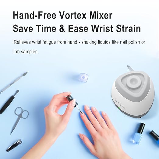Mini Vortex Mixer, Nail Polish Shaker, Paint Shaker & Paint Mixer for Gel Polish, Acrylic Paints, Eyelash Adhesives, Tattoo Ink, Lab Vortex Mixer for Centrifuge Tubes and Test Tubes (Grey)