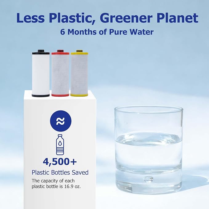 Replacement Water Filter for Aquasana® Filter Replacement AQ-5300R | AQ-6300 | Claryum® 3-Stage Under Sink Water Filter AQ-C3-R, Reduce 99% of Chlorine, Taste and Sediment, 3-Pack