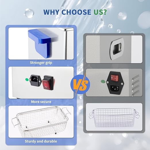 DK SONIC Industrial Ultrasonic Cleaner 3L,120W Commercial Ultrasonic Jewelry Cleaner with Encoded Timer, Heater& Basket, Multi-Application for Jewelry, Glasses, Chains, Watches