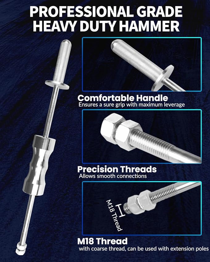 DPTOOL Inner CV Joint Puller Slide Hammer Front Wheel Drive Axle Half Shaft Removal Tool Kit Heavy Duty 10 Pounds Slide Hammer 63mm 48mm CV Joint Fork Adapter Attachments with Ball Joint Removal Tool
