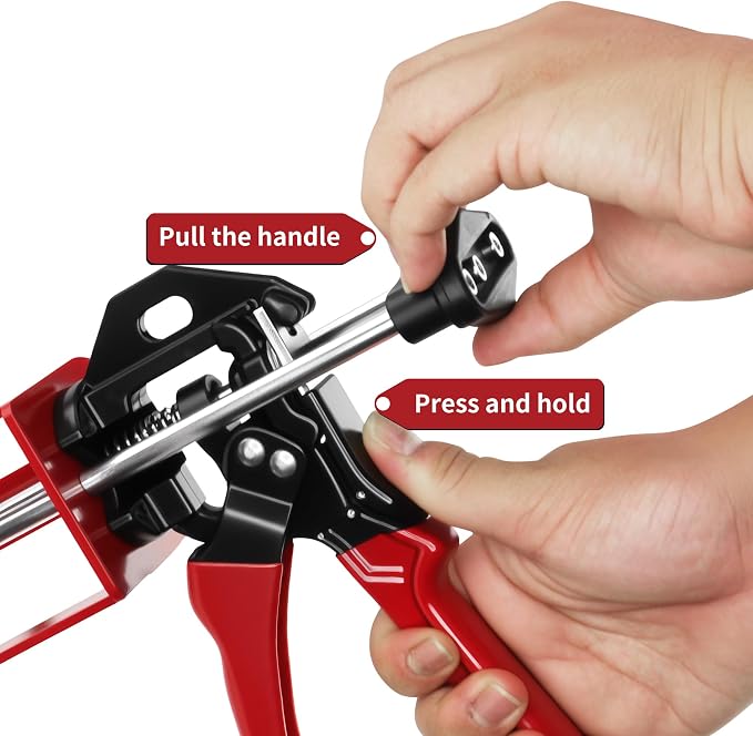 200ml Dual Cartridge Epoxy Gun All Metal Heavy Duty Epoxy Applicator for 1:1 & 2:1 Mix Ratio Professional Panel Bonding Caulking Gun for Auto Body Repair Structural Adhesive & Construction Red