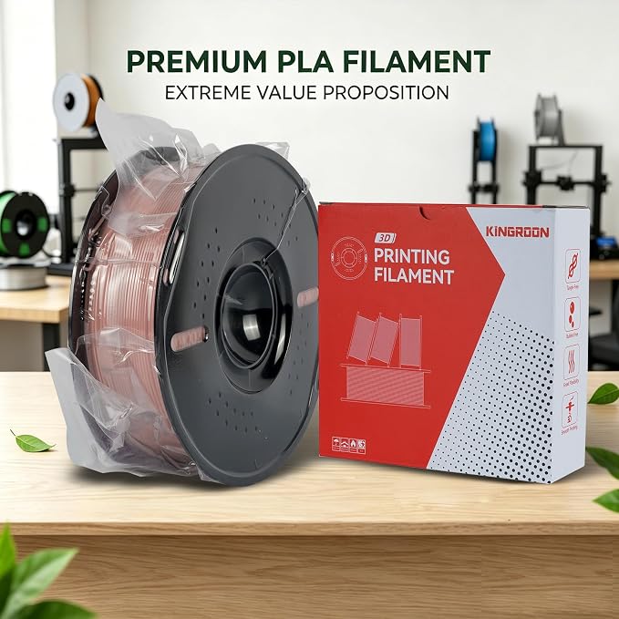 Kingroon PLA 3D Printer Filament, Dimensional Accuracy +/- 0.02 mm, 1 kg Spool(2.2lbs), 1.75 mm,Pink