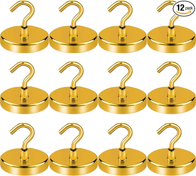 LOVIMAG Magnetic Hooks, Cruise Essentials 2026, 12 Pack-30LBS | Heavy Duty Strong Magnet Hook for Cruise Cabin, Refrigerator Fridge, Ship, Classroom, Kitchen Grills, Black