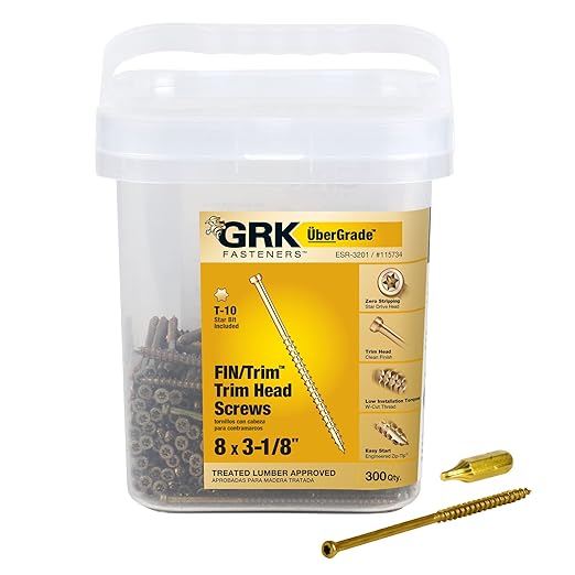 GRK 115734#8 x 3-1/8" FIN/Trim™ Finishing Trim Head Screws 300 Count