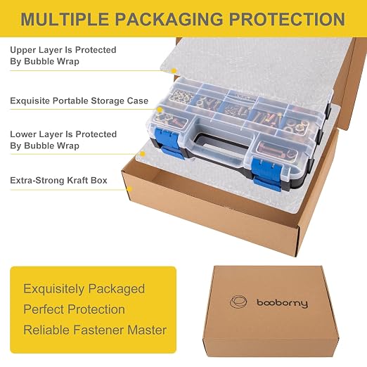 1352 PCS Metric Hex Bolts & Flange Bolts -8.8 Grade, M5 M6 M8 M10 M12 Heavy-Duty hex Bolt and nut Set, Galvanized zinc, a Unique Double-Sided Outer Box