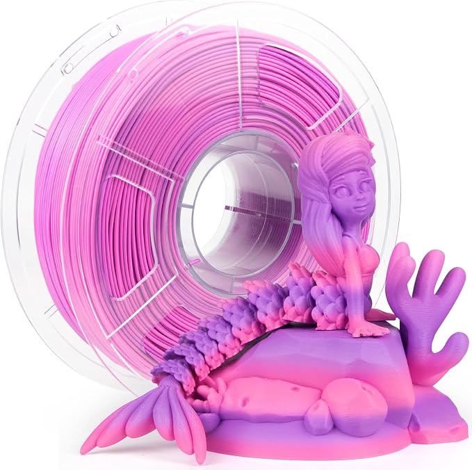 iSANMATE PLA+ Rainbow Filament, Gradient Multicolors, Color Change, 3D Printing Filament 1KG