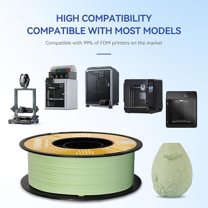 Kingroon Matte PLA Filament Bundle 1.75mm 3D Printer Filament Bundle, Tougher and Stronger, Matte Filament 10kg Dimensional Accuracy +/- 0.02 mm (10 Rolls Green)